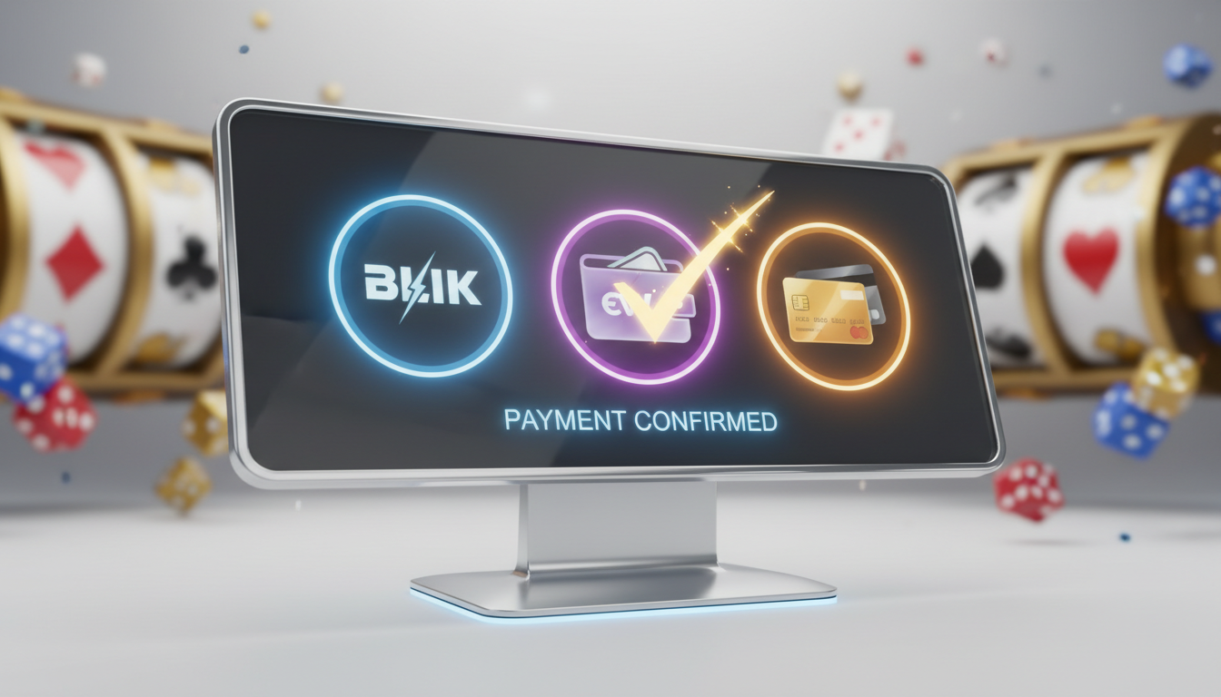 Grafika przedstawiająca nowoczesny interfejs płatności mobilnych w kasynie