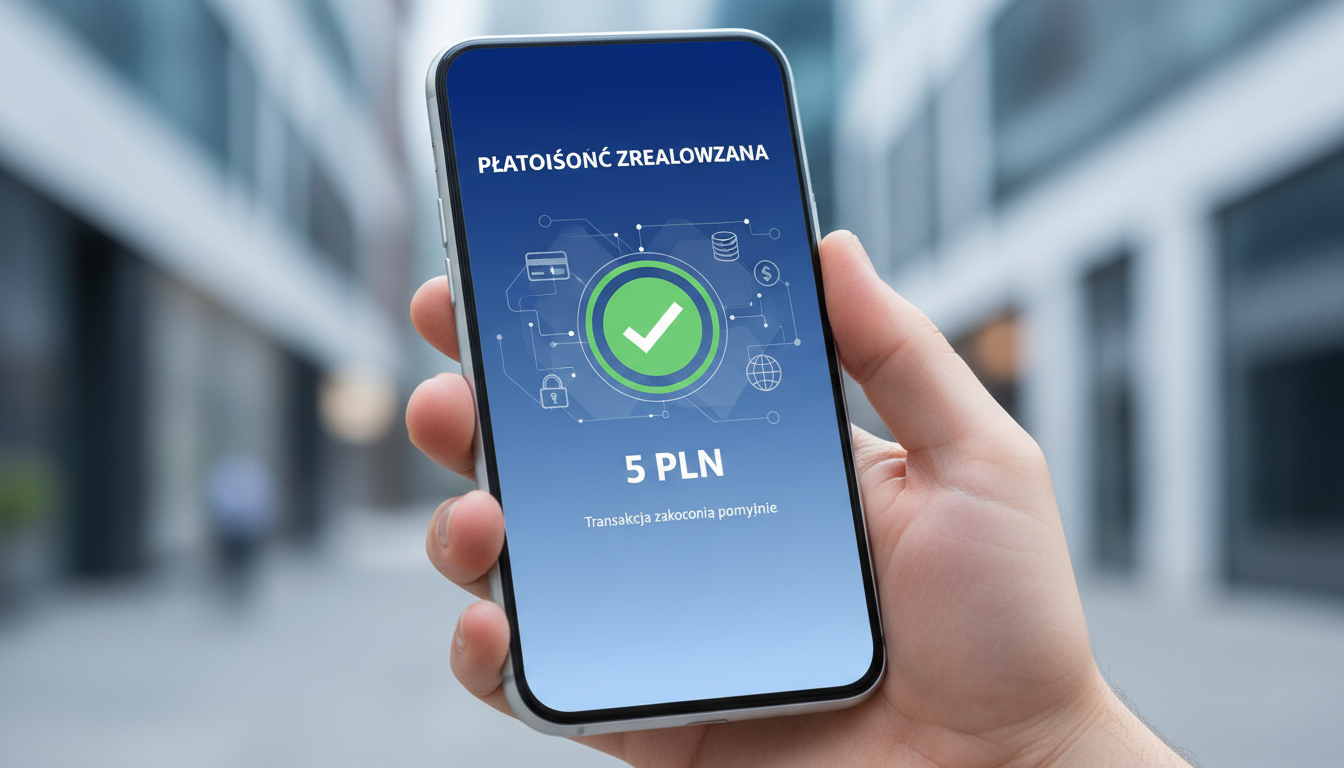 Smartphone screen displaying a digital wallet app with Polish Zloty symbols